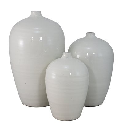 3 Piece White Table Vase Set - Image 1