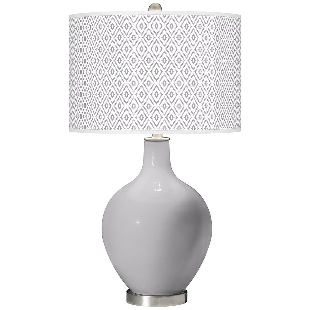 Color Plus Ovo 28 1/2" High Diamonds Shade Swanky Gray Table Lamp - Image 0