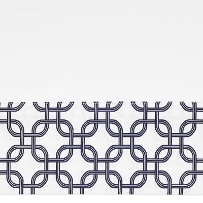 Interlocking Squares Printed Cuff Sheeting, Sheet Set, King, Navy - Image 1