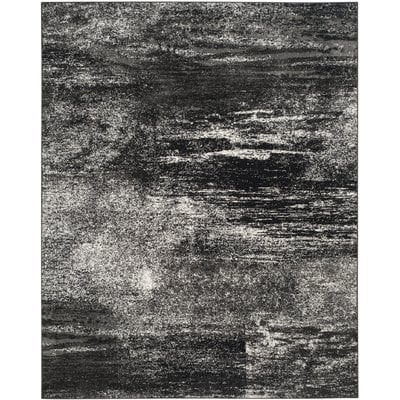 Costa Mesa Black, Silver/White Area Rug, 6' x 9' - Image 0