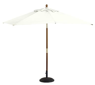 Premium 10' Rectangular Umbrella with Eucalyptus Pole, Sunbrella(R) Natural - Image 2