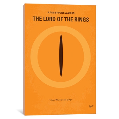 'Lord Of The Rings Minimal Movie Poster' Vintage Advertisement on Wrapped Canvas - Image 0