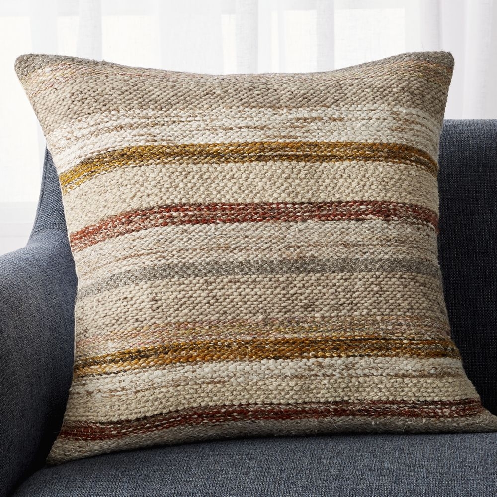 Ceres Desert Stripe Pillow with Feather-Down Insert 23" - Image 0