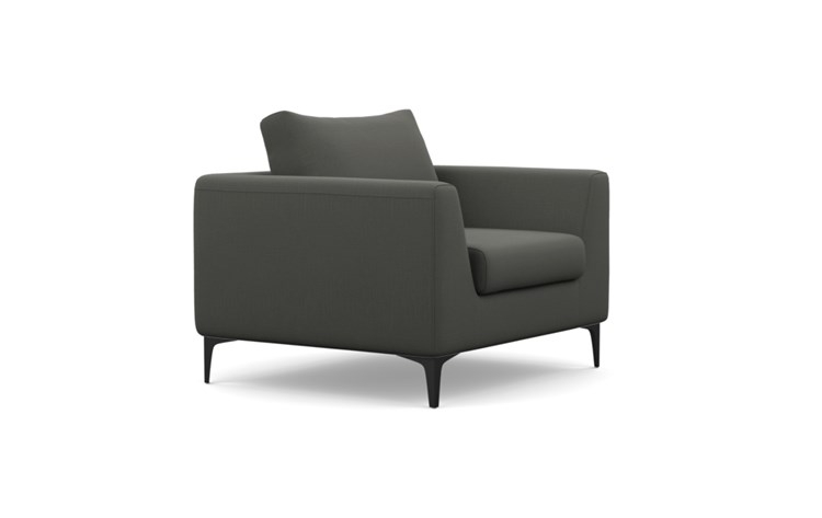 Asher Chairs with Charcoal Fabric and Matte Black legs - Image 1