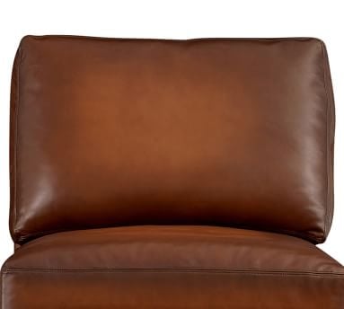 Turner Square Arm Leather Armchair without Nailheads, Down Blend Wrapped Cushions, Statesville Toffee - Image 5