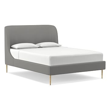 Lana Upholstered Bed, Full, Performance Washed Canvas, Feather Gray - Image 0