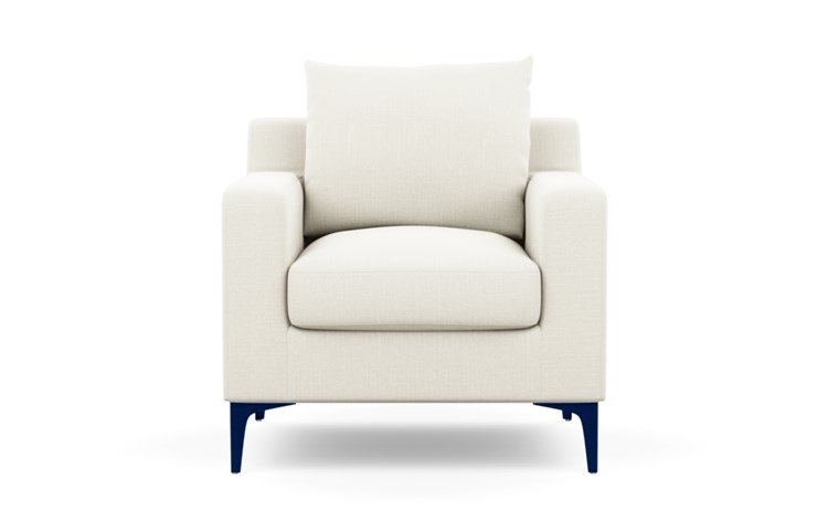 Sloan Petite Chair with Ivory Fabric and Matte Indigo legs - Image 0