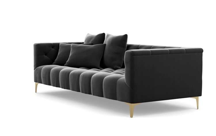 Ms. Chesterfield Sofa with Narwhal Fabric and Brass Plated legs - Image 4