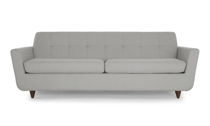 Gray Hughes Mid Century Modern Sleeper Sofa - Sunbrella Premier Fog - Coffee Bean - Image 0