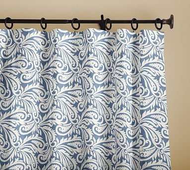 Wynnfield Paisley Print Drape with Blackout, 50 x 84", Harbor Blue/Ivory - Image 0