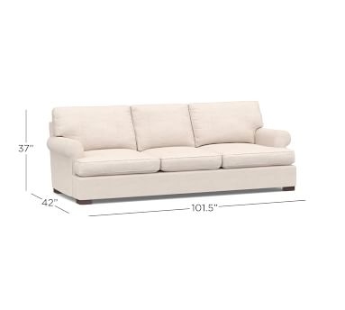 Townsend Roll Arm Upholstered Sofa 87", Polyester Wrapped Cushions, Premium Performance Basketweave Light Gray - Image 1