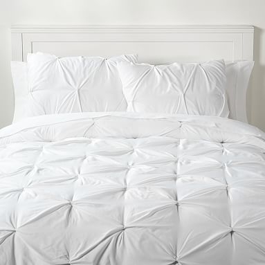 Microfiber Pintuck Comforter, Full/Queen, White - Image 0