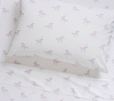 Unicorn Rainbow Sheet Set, Standard Pillow Case, Lavender - Image 0