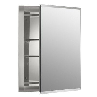 Derring Recessed Frameless Medicine Cabinet with 2 Adjustable Shelves and Interior Mirror - Image 0