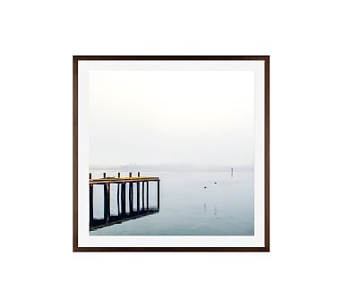 Foggy Pier Framed Print by Cindy Taylor, 25x25", Wood Gallery Frame, Espresso, Mat - Image 0