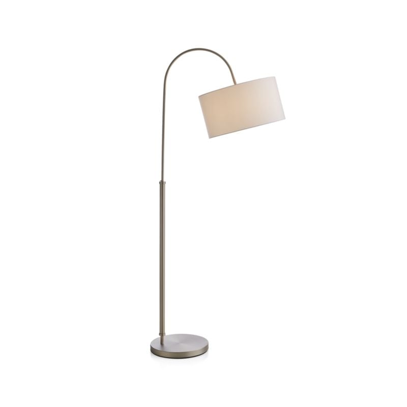 Petite Brushed Nickel Adjustable Arc Floor Lamp - Image 3
