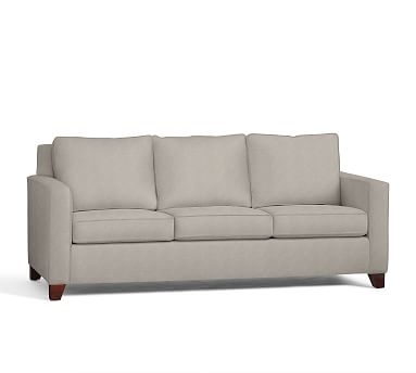 Cameron Square Arm Upholstered Sofa 86", Polyester Wrapped Cushions, Performance Slub Cotton Silver Taupe - Image 0