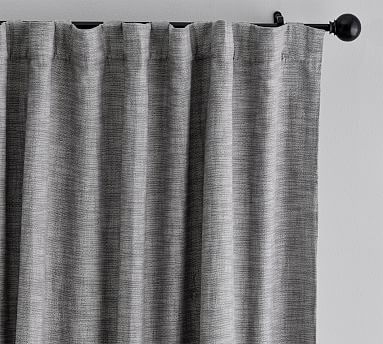 Seaton Textured Cotton Blackout Curtain, 96", Flagstone - Image 0