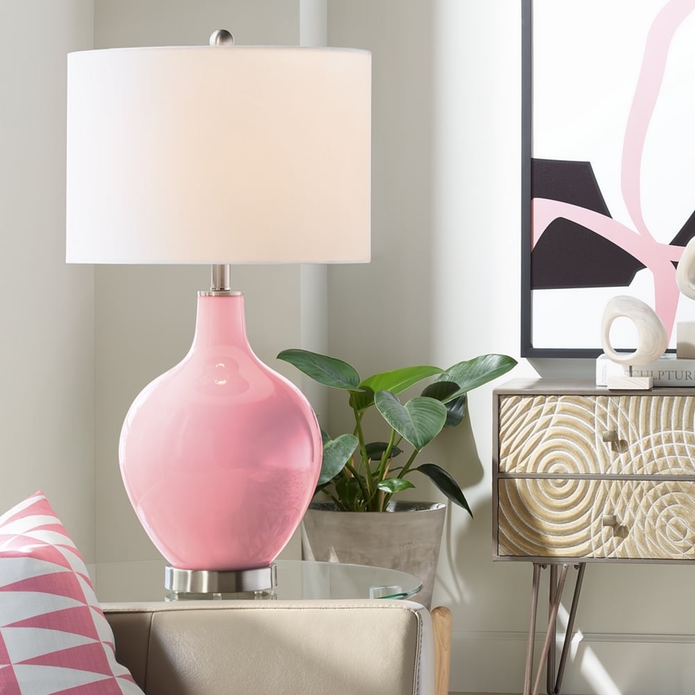 Color Plus Ovo 28 1/2" Haute Pink Table Lamp - Image 0