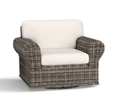 Huntington Roll-Arm Swivel Occasional Chair , Gray - Image 3
