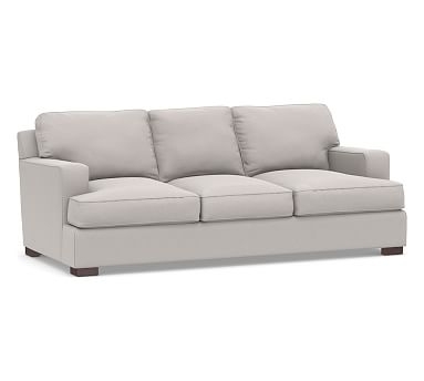 Townsend Square Arm Upholstered Sofa 86", Polyester Wrapped Cushions, Microsuede Dove Gray - Image 0