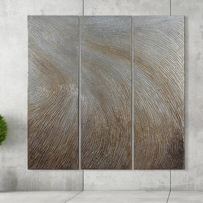 'Gold Waves' Print Multi Piece Image on Canvas - Image 0