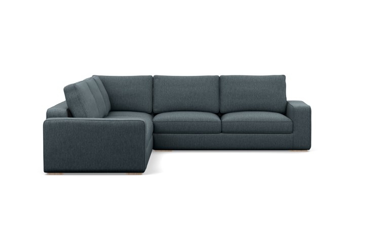 Ainsley Corner Sectional with Blue Rain Fabric, double down cushions, and Natural Oak legs - Image 1