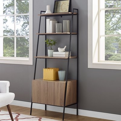 Caldwell Metal and Wood Ladder Bookcase - Image 0