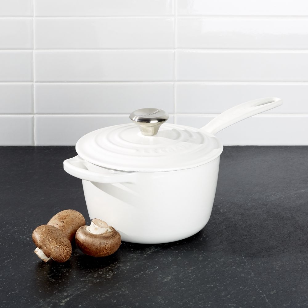 Le Creuset ® Signature 1.75-Qt. White Enameled Cast Iron Saucepan with Lid - Image 0