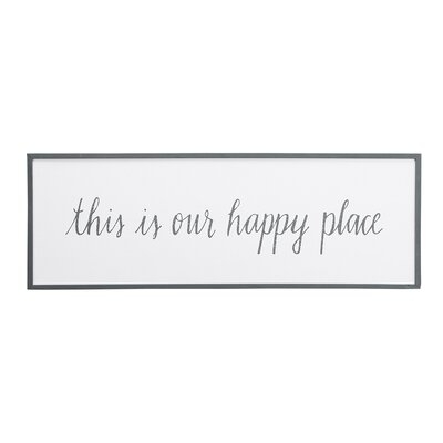 Our Happy Place - Picture Frame Textual Art Print on Wood - Image 0