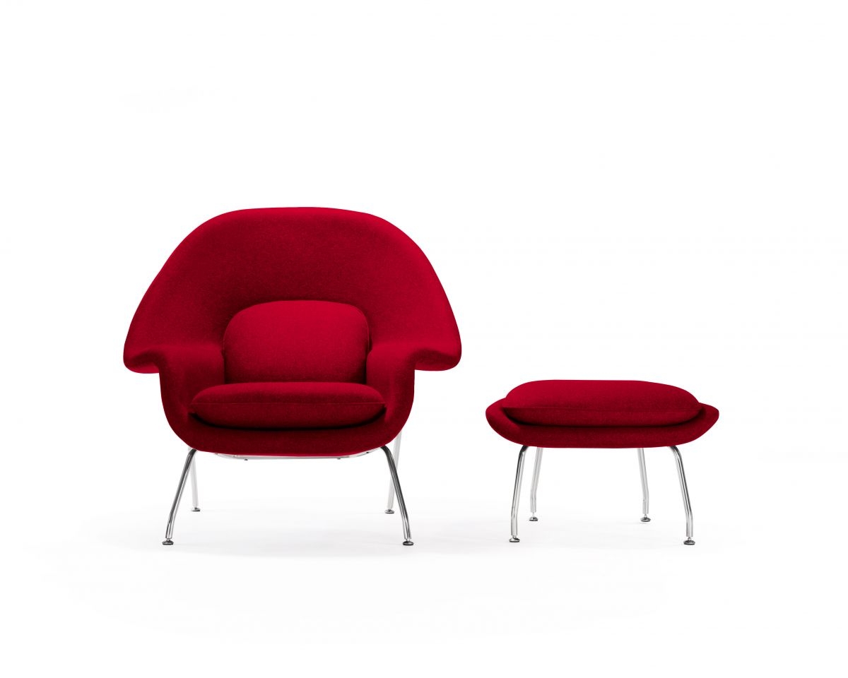 Womb Chair And Ottoman - Red - Image 0