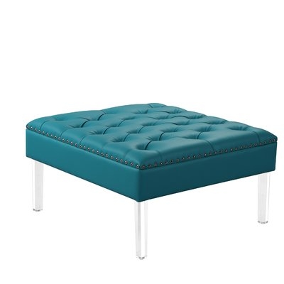 Brownfield Leather Cocktail Ottoman - Image 0