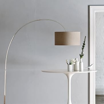 Overarching Floor Lamp Polished Nickel/Natural - Image 3
