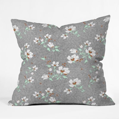 Holli Zollinger Floral Mint Throw Pillow - Image 0
