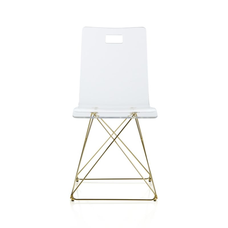 Now You See It Acrylic Kids Desk Chair with Gold Base - Image 2