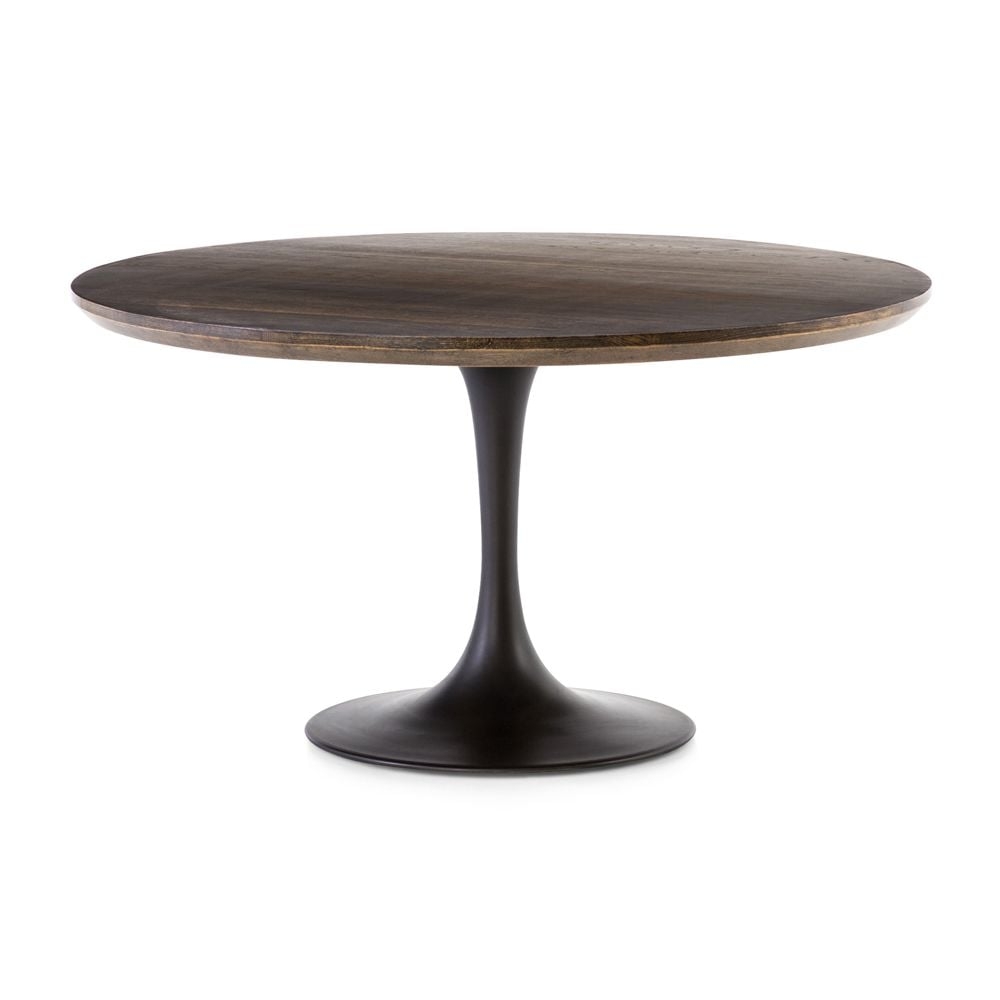 Penn Brown Oak 55" Pedestal Base Dining Table - Image 0