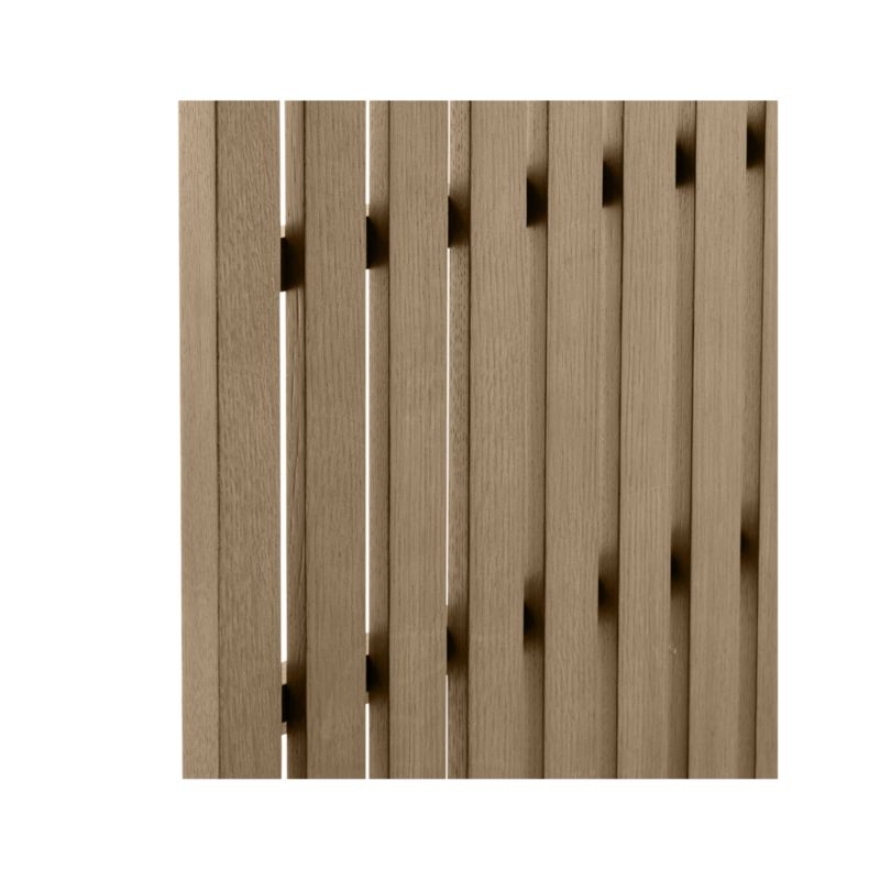 Batten Brown Oak Storage Bench and Panel Set - Image 3