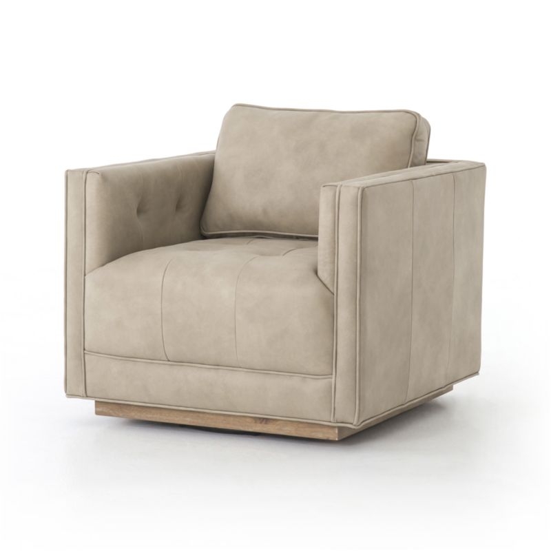 Kiera Natural Leather Swivel Chair - Image 1