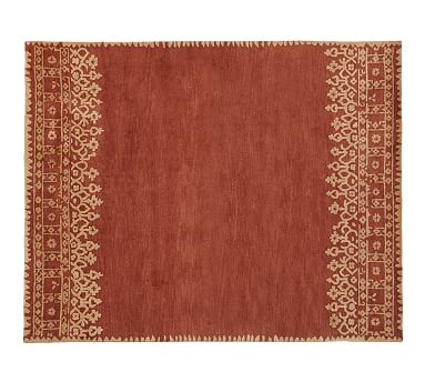 Desa Bordered Wool Rug, 5x8', Terra Cotta - Image 2