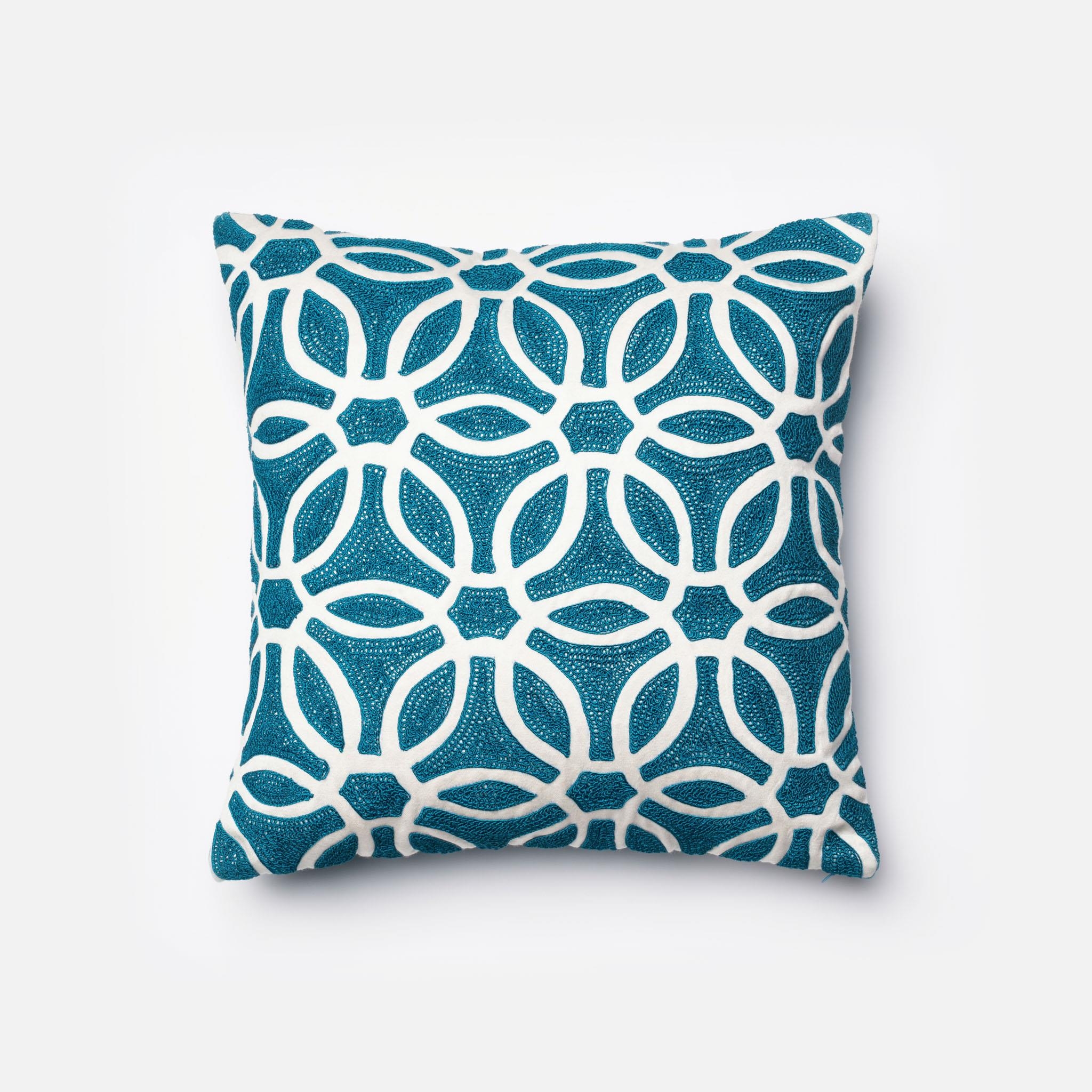 PILLOWS - BLUE / WHITE - 18" X 18" Cover w/Down - Image 0