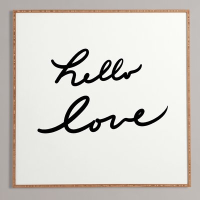 Hello Love on White' Framed Textual Art by Lisa Argyropoulos - Picture Frame Graphic Art Print on Wood - Image 0