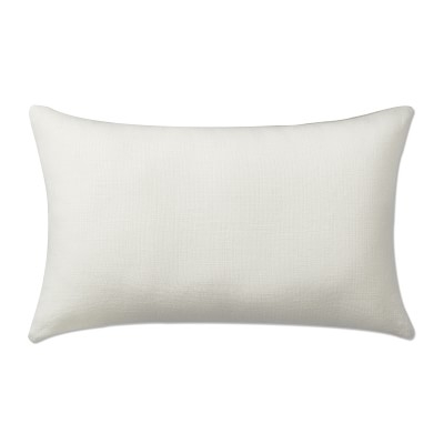 Reversible Belgian Linen Lumbar Pillow Cover, 14" X 22", Oyster/Natural - Image 0