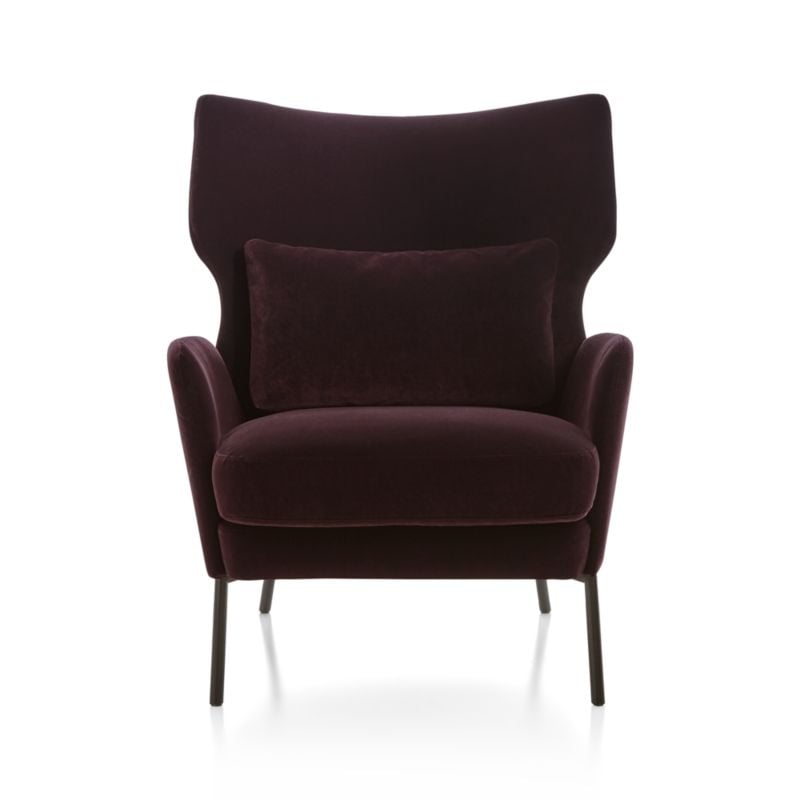 Alex Bordeaux Velvet Accent Chair - Image 2