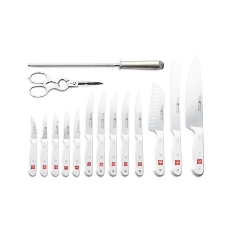 Wusthof ® Gourmet White 16-Piece Knife Block Set - Image 1