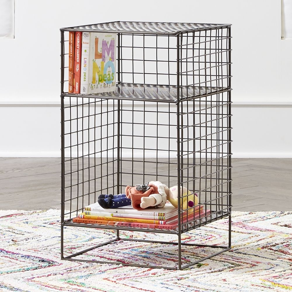 On the Grid Graphite 2-Cube Kids Nightstand - Image 0