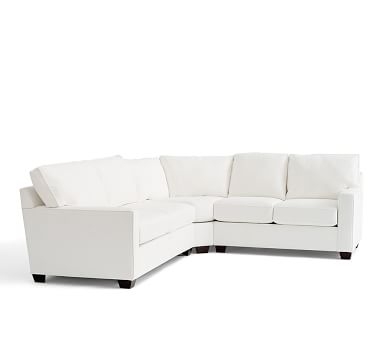 Buchanan Square Arm Upholstered 3-Piece L-Shaped Sectional, Polyester Wrapped Cushions, Performance Twill Cream - Image 3