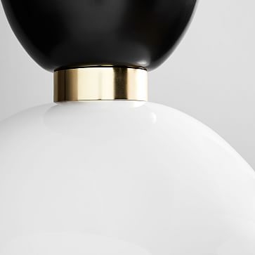 Hourglass Pendant, Milk Glass, Brass/Bronze - Image 5