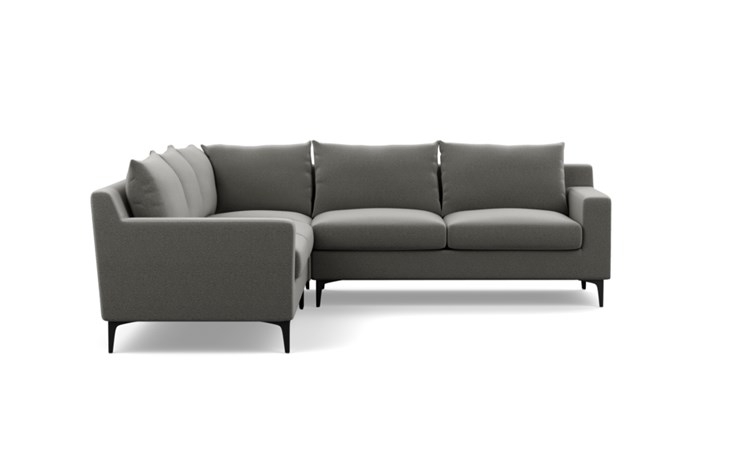 Sloan Corner Sectional with Heather Fabric and Matte Black legs - Image 2