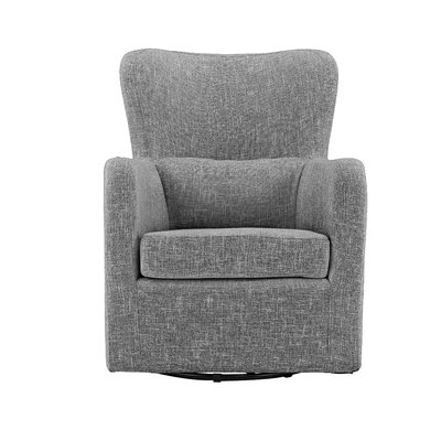 Bibbs Modern Linen Swivel Armchair - Image 0