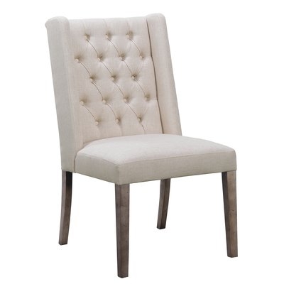 Tufted Upholstered Side Chair in Beige - Image 0